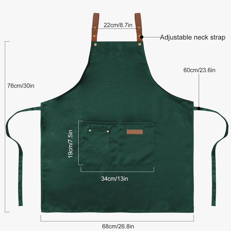 DILLMAN Art Aprons for Men Women Painting Pottery Baking, H Back Straps Waterdrop Kitchen Chef Cooking Apron with Pockets - Image 3